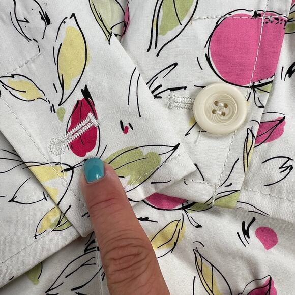 Ann Taylor LOFT Petites Apple Rain Coat Green Pink White Size XSP *NOTE FLAW* - Picture 7 of 13